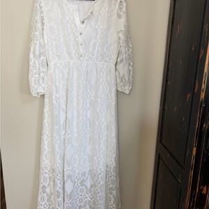 White Lace Maxi Dress - Elegant Women's Dress